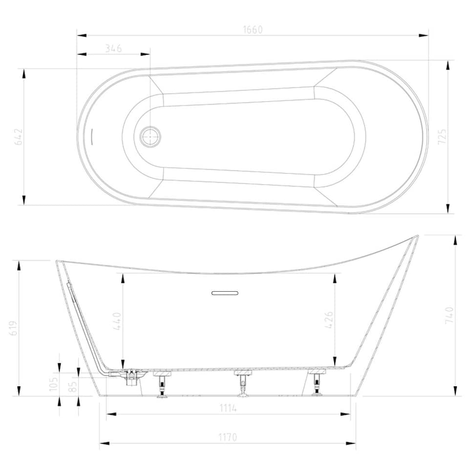 image 1 of Balterley Modern Bathroom Slipper Bath