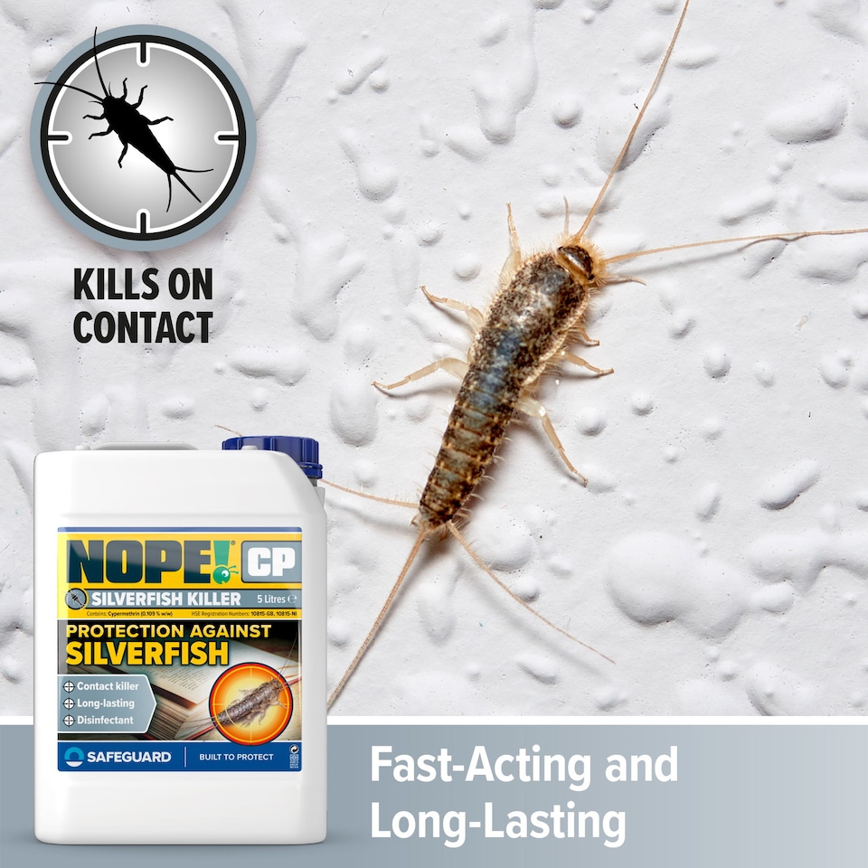 image 1 of NOPE CP Silverfish Killer (5 Litre) Fast-acting, Odourless, Stainless Silverfish Treatment and Repellent for the Home.