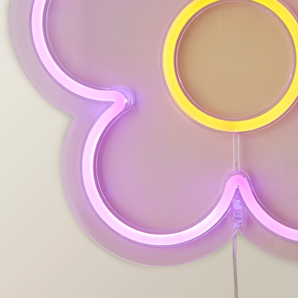 image 1 of ValueLights Flower Neon Sign Deoration Wall Light | Multi
