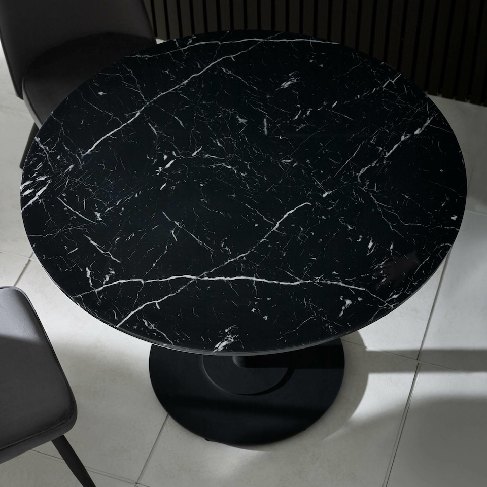 image 1 of Luca 80cm Round Dining Table Black