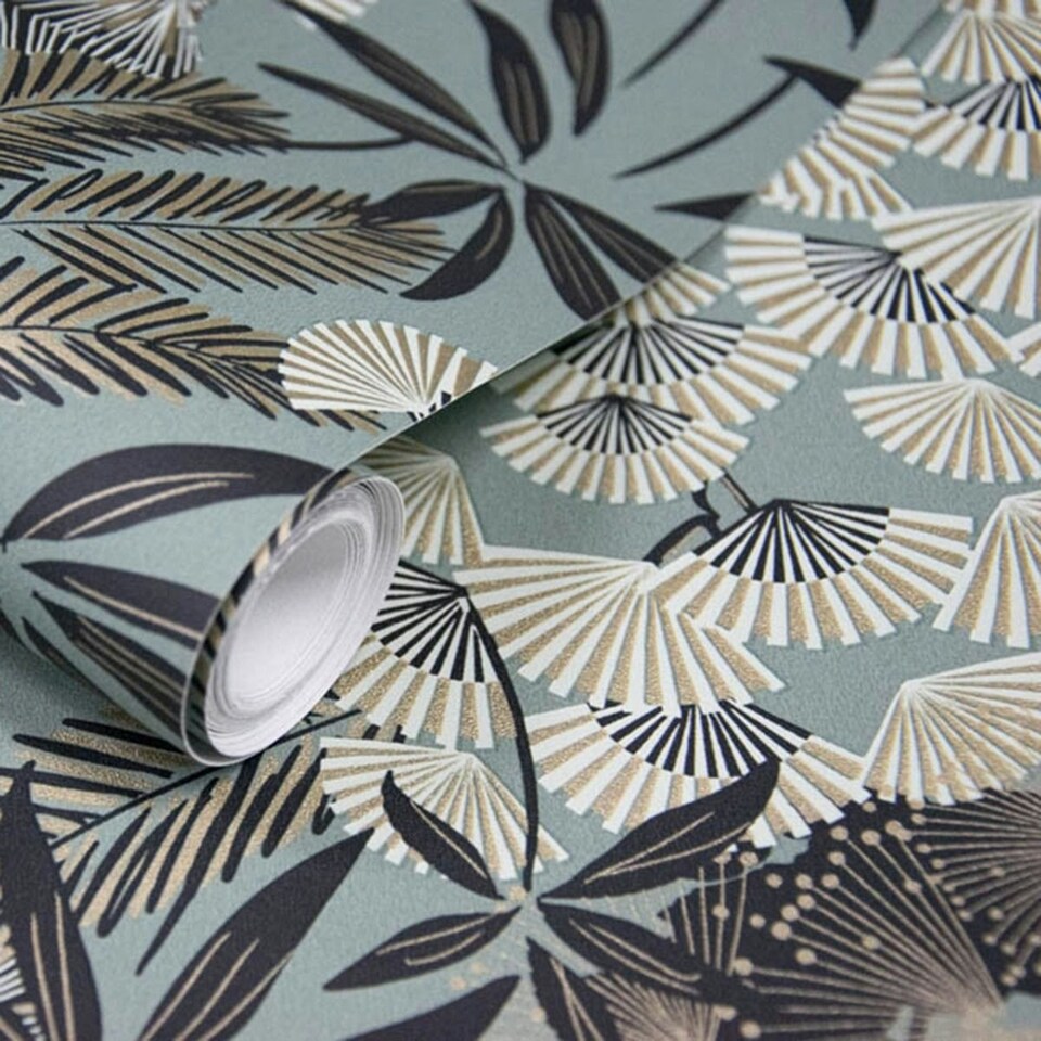 image 1 of GrandDeco Ciara Leaf Wallpaper - Sage Green - One Size Green