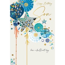 Words 'n' Wishes Traditional Son Birthday Card, Birthday Card for Son, Multi-Coloured, 23.5 x 16.5 cms