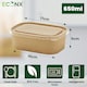 image 2 of ECONX 650ml Kraft Food Containers with Plastic Lids Rectangular Takeaway Food Box 50pc