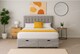image 1 of Divan Silver Plush Ottoman Lift Up Storage Bed Set 3ft Single With Headboard and Mattress