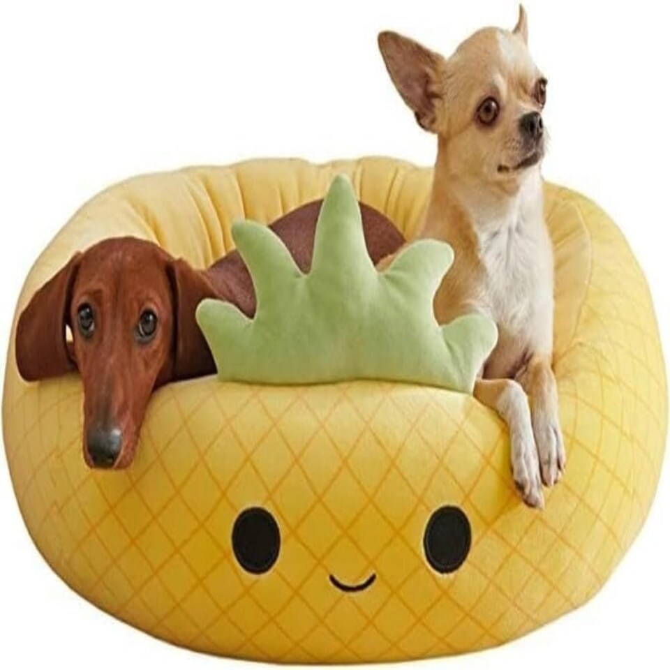 image 1 of Squishmallows Official 30-Inch Maui Pineapple Pet Bed - Large Ultrasoft Official Plush Pet Bed