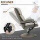 image 3 of HOMCOM Faux Leather Recliner Chair w/ Ottoman Swivel Lounge Seat w/ Footstool