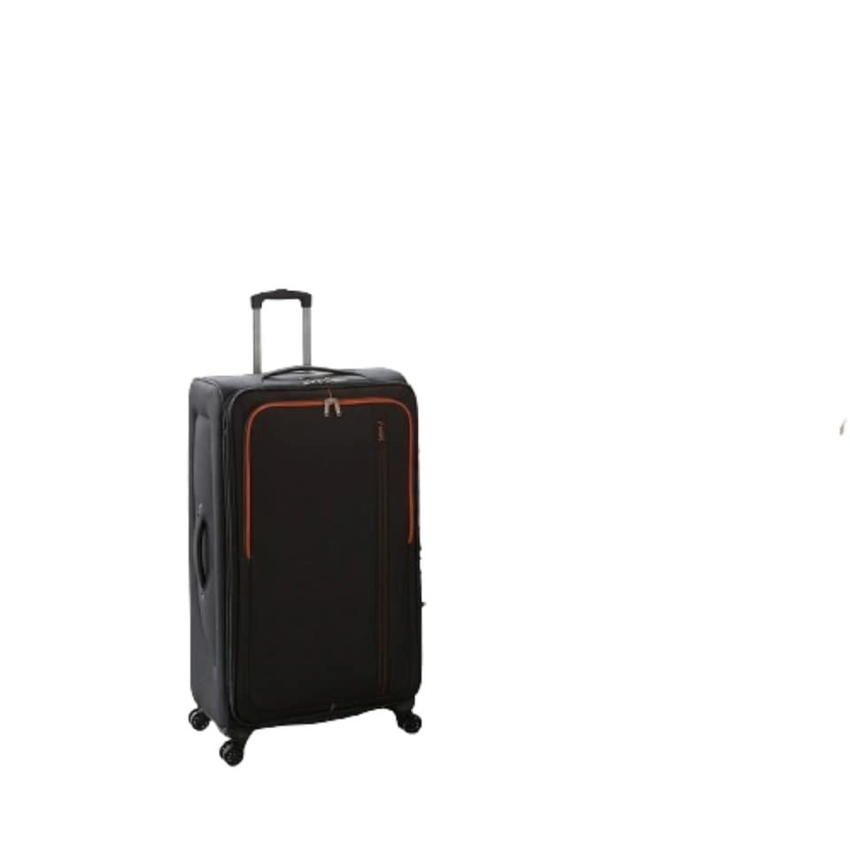 image 1 of 4 Piece Soft Shell Luggage Set Lightweight Durable and Spacious with 360 Spinner Wheels Black