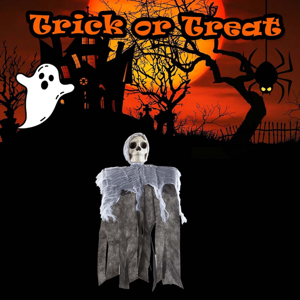 image 1 of PMS Hanging Skull Halloween Decoration - 35 x 23.2 cm