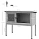 image 7 of PawHut Wooden Guinea Pig Hutch, Small Animal Cage w/ Tray & Roof, Grey