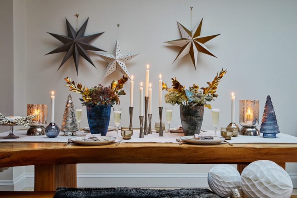 image 1 of Parker 5 Piece Candle Centerpiece - Mild Steel - L27 x W27 x H42 cm - Silver | Silver | 1