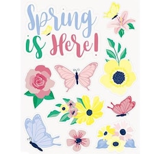 Pastel Floral Stickers Window Decorations