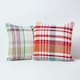 image 5 of Homescapes Green Tartan Cotton Falun Cushion Cover - 45 x 45 cm | Green | Green | 45 x 45 cm