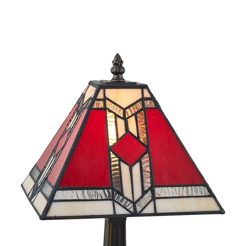 image 1 of Set of 2 Avon - Tiffany Coloured Glass 39cm Table Lamps