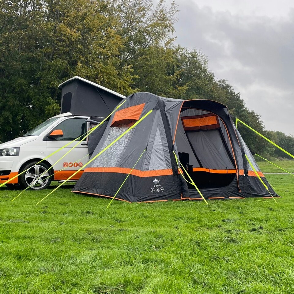 image 1 of Cubo Breeze® v2 Campervan Awning - Charcoal & Orange