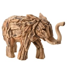 Naturecraft Resin Driftwood Collection Elephant Figurine Brown