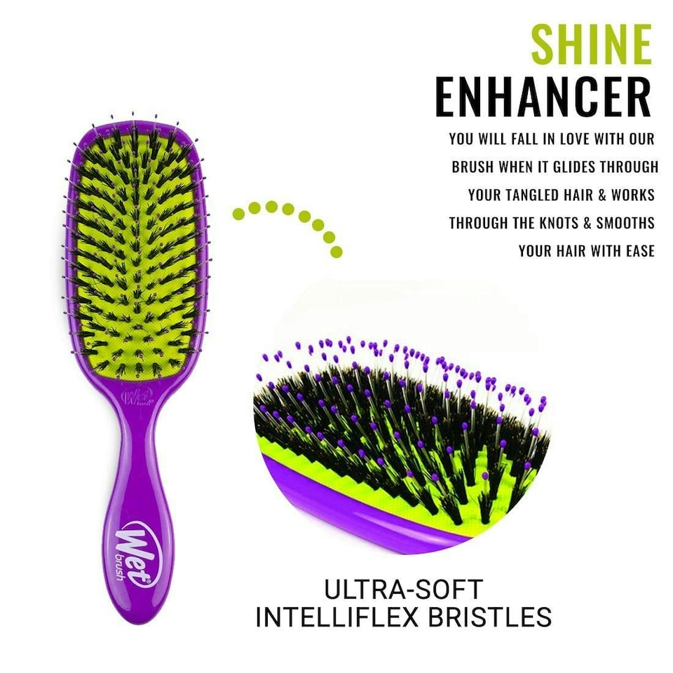 image 1 of WetBrush Shine Enhancer Brush, Intelliflex & Boar, Purple