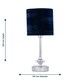 image 7 of First Choice Lighting Set of 2 Chrome Jewelled Table Lamp with Navy Blue Crushed Velvet Shades Chrome | Blue