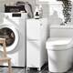 image 3 of SoBuy Narrow Bathroom Cabinet with Wheels, White, 7.9x29.5x23.6 in, 18 kg - BZR111-W