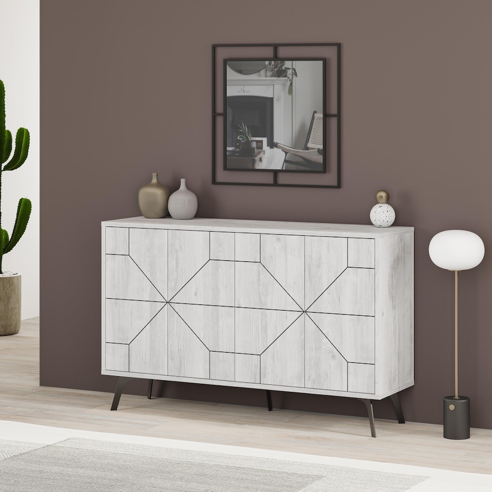 image 1 of Decortie Dune Sideboard Cabinet 123cm Ancient White