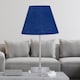 image 4 of Set of 2 Chrome Touch Operated Table Lamps with Navy Blue Shades