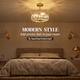 image 3 of HOMCOM Semi Flush Mount Modern Crystal Chandelier Ceiling Light