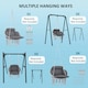 image 6 of Outsunny Hammock Chair, Boho Hanging Swing Chair with Cushion, Dark Grey 