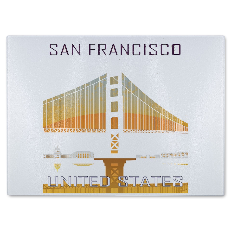 image 1 of San Francisco Glass Chopping Board | Multi