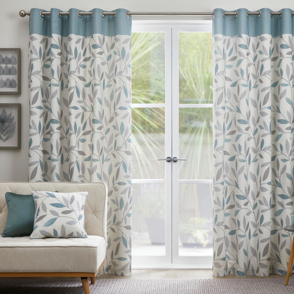 image 1 of Fusion Beechwood Eyelet Curtains Duck Egg