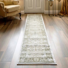 KUKOON Green Vintage Style Floral Hallway Runner Rug 60cm x 240cm | Green
