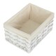 image 1 of Small White Scandi Storage Basket With White Lining | White | White