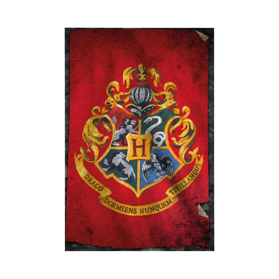 Harry Potter Hogwarts Emblem Poster - Red - One Size