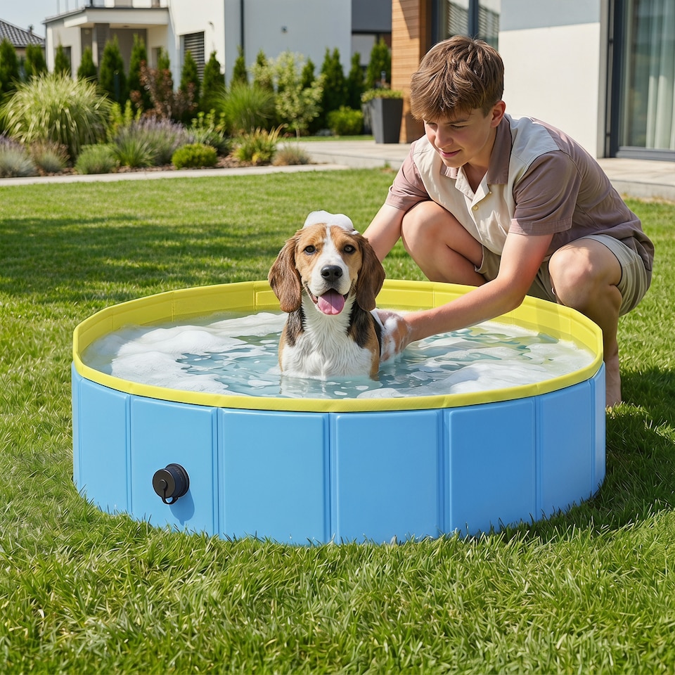 image 1 of PawHut Dog Pool Dog Bath Tub Dog Paddling Pool, 100 x 30 cm