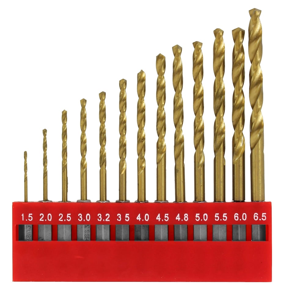 image 1 of Dekton 13pc 1/4'' Shank Hss Drill Set 1.5mm-6.5mm High Speed Steel Drill Bits, H