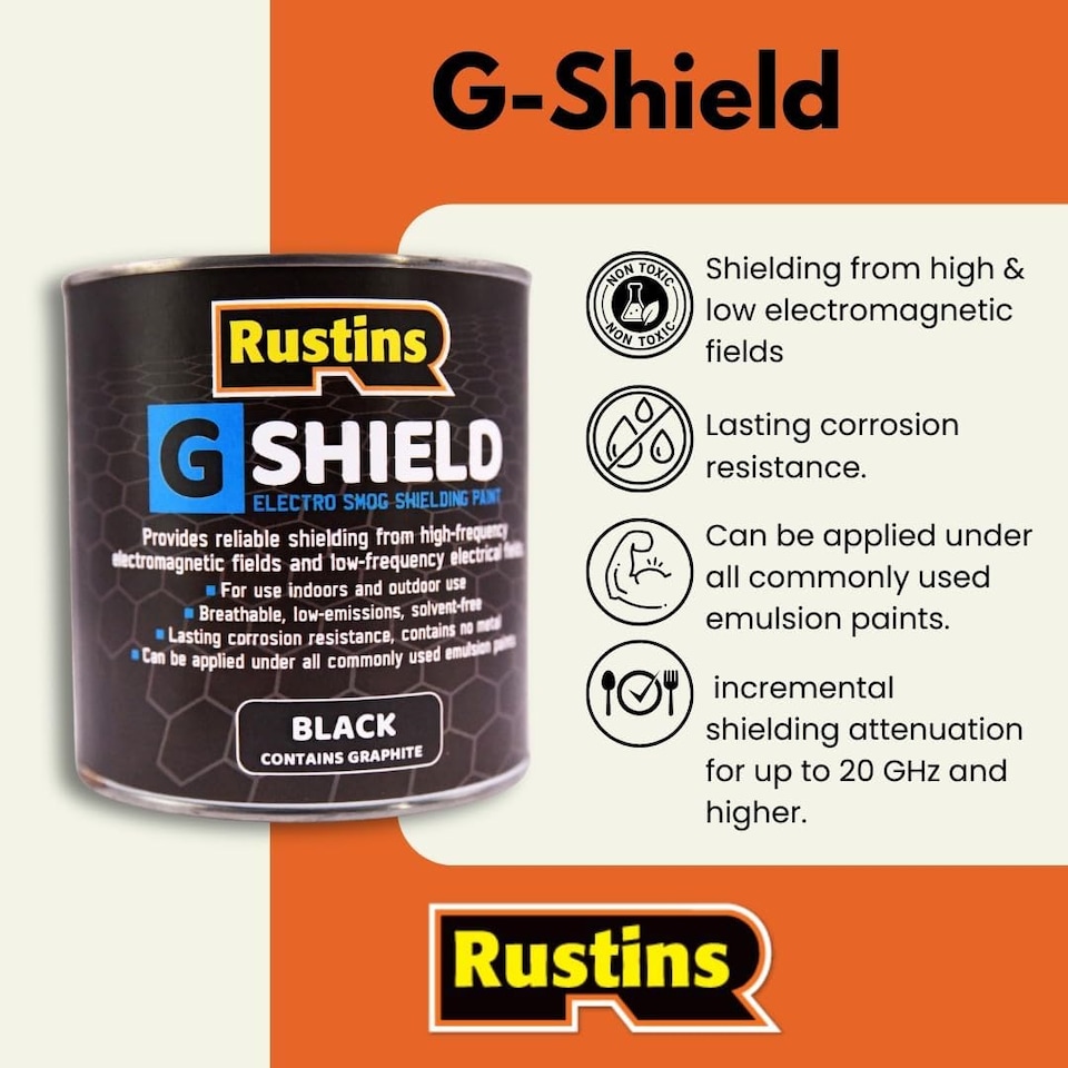 image 1 of Rustins G Shield Electro Smog Shielding Paint 500ml