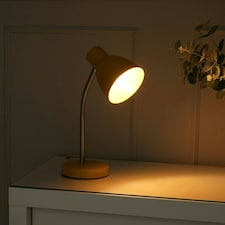ValueLights Keela Mustard Adjustable Flexi Neck Desk Table Lamp with LED Bulb