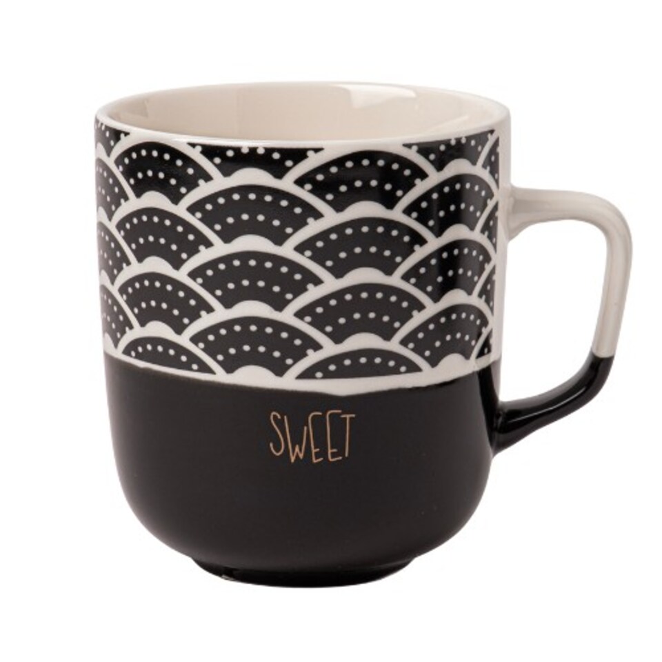 image 1 of Monochrome Black & White Mugs 370ml | Black | Cute | 370ml | 1