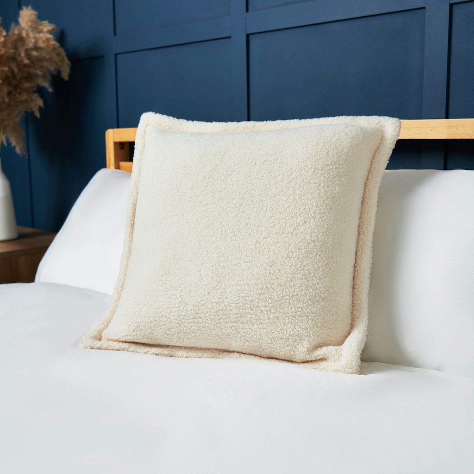 image 1 of BHS Boucle with Flange Edge Cushion, Cream