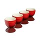 image 5 of Cooks Professional 4 Piece Egg Cup Set | Made From Durable Stoneware | Red
