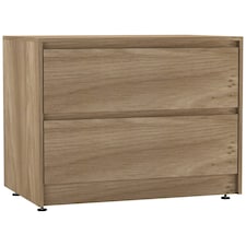 URBNLIVING 2 Drawer Chest Storage Unit With Adjustable Feet | Multi | Oak | 1