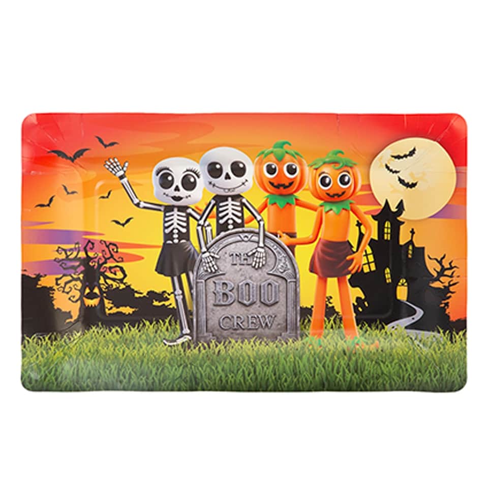 Boo Crew Halloween Paper Party Platters 30cm - Pack of 8