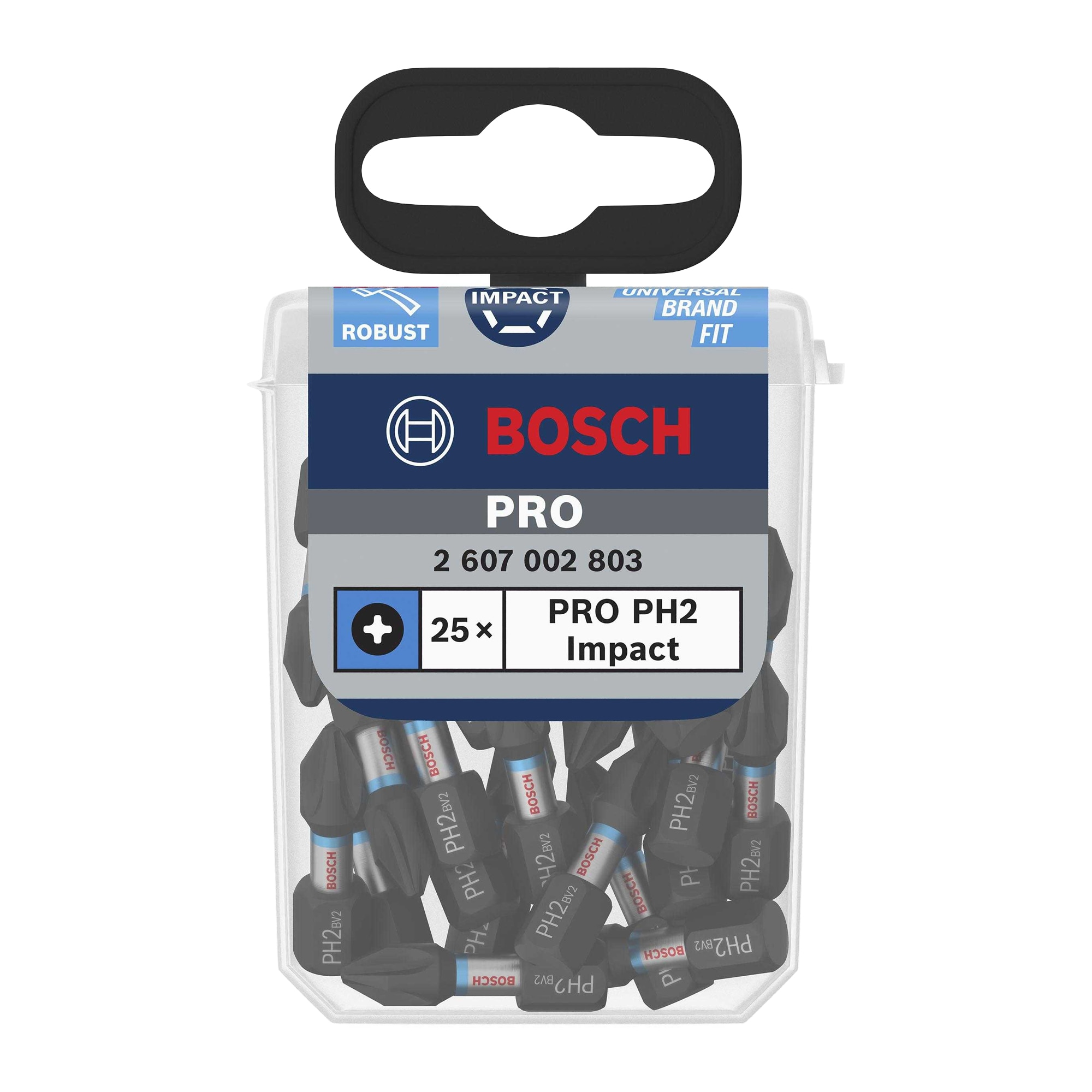 Bosch Pro PH2 Impact Screwdriver Bit (Pack of 25) Black Black One Size 1