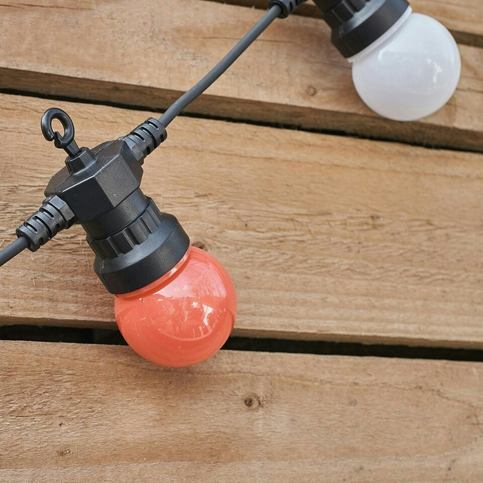 image 1 of ValueLights 3 Pack IP44 Rated 11.7M Integrated Festoon Multicoloured LED Lights Warm White Multi