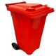 image 1 of Red 240L Standard Sized Outdoor Recycling Wheelie Bin With Rubber Wheels & Lid Red