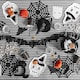 image 4 of Spider Web Black Halloween Paper Table Placemats - Pack of 4 | Black