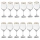 image 1 of Amber Gold Rimmed Wine Glass Drinking Glasses Sets Gift 460/365/295ml | Clear | Clear | Set of 6 460ml