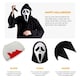 image 2 of Screaming Ghost Face Killer Costume with Knife Black | L