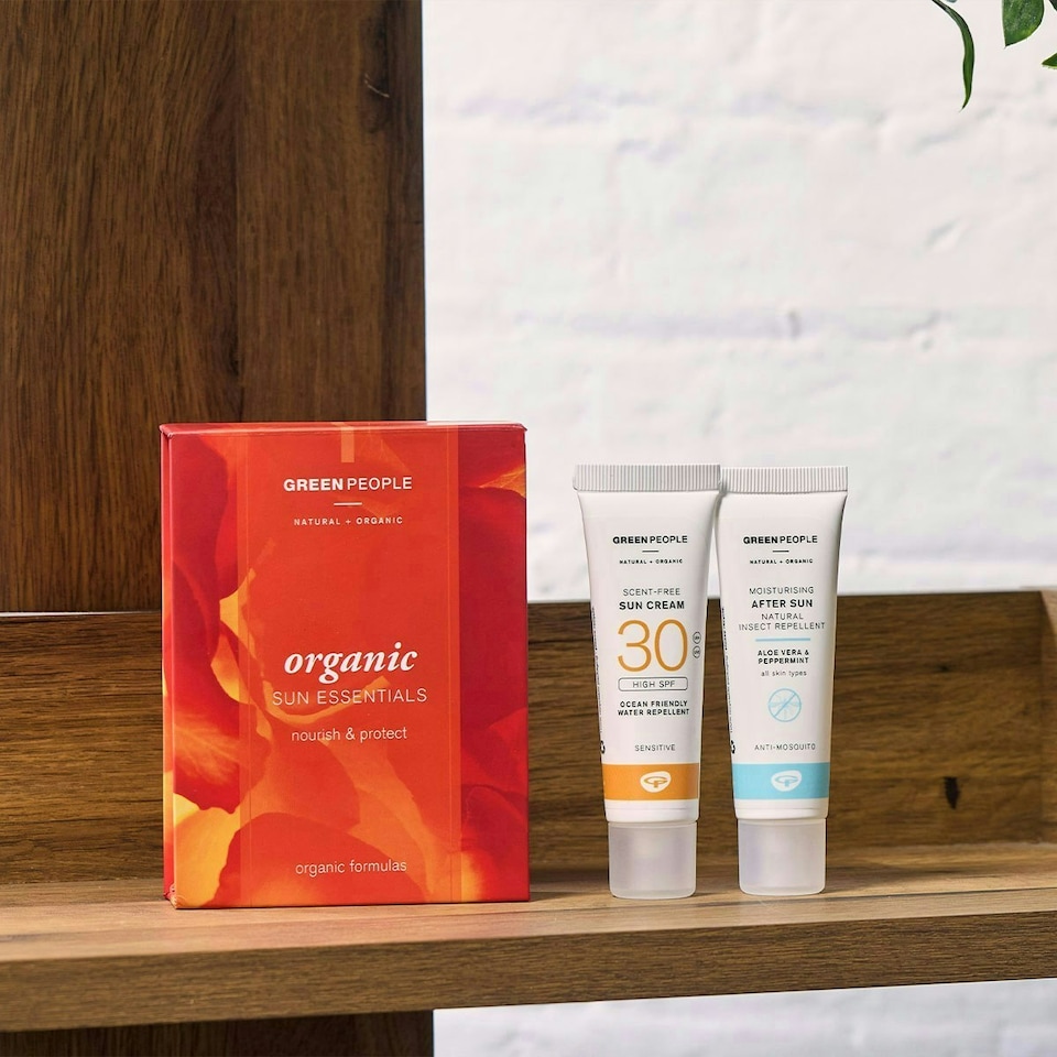 image 1 of Green People Organic Sun Cream Travel Pack - Mini Set - SPF30 + Aftersun Insect Repellent - Reef Safe, Chemical Free