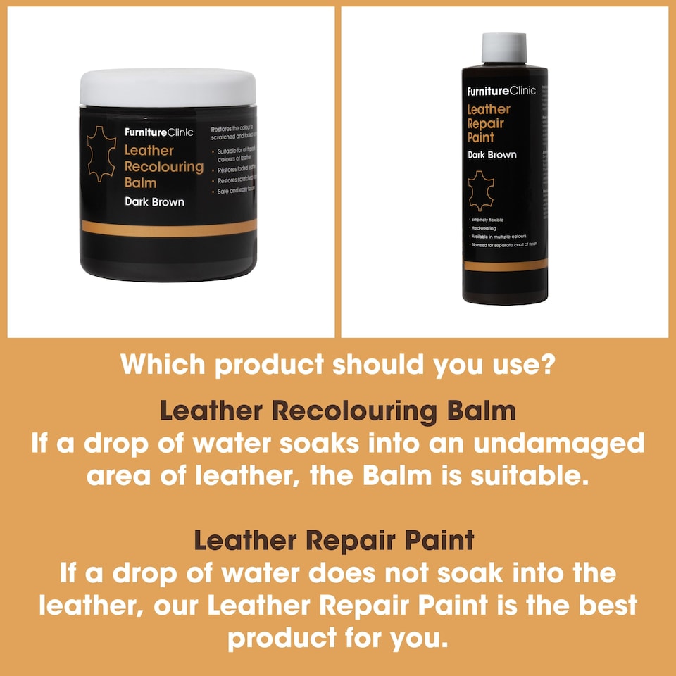 image 1 of Furniture Clinic Leather Recolouring Balm (Cream) - Colour Restorer for Sofas, Chairs, Car Seats & More - Covers Scratches, Scuffs & Fading - 16 Shades Available
