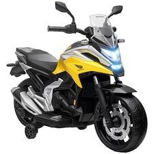 AIYAPLAY Honda Licensed 12V Kids Electric Bike w/ Music, Headlights - Yellow
