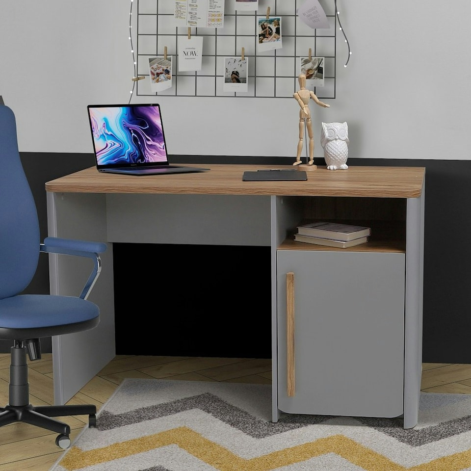 image 1 of Surfinio Dressing Table Study Desk Grey Catania Oak Decor Grey